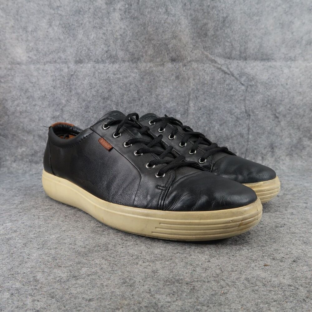 Ecco Shoes Men 46 Sneaker Soft 7 Lifestyle Fashion Classic Leather Black Comfort